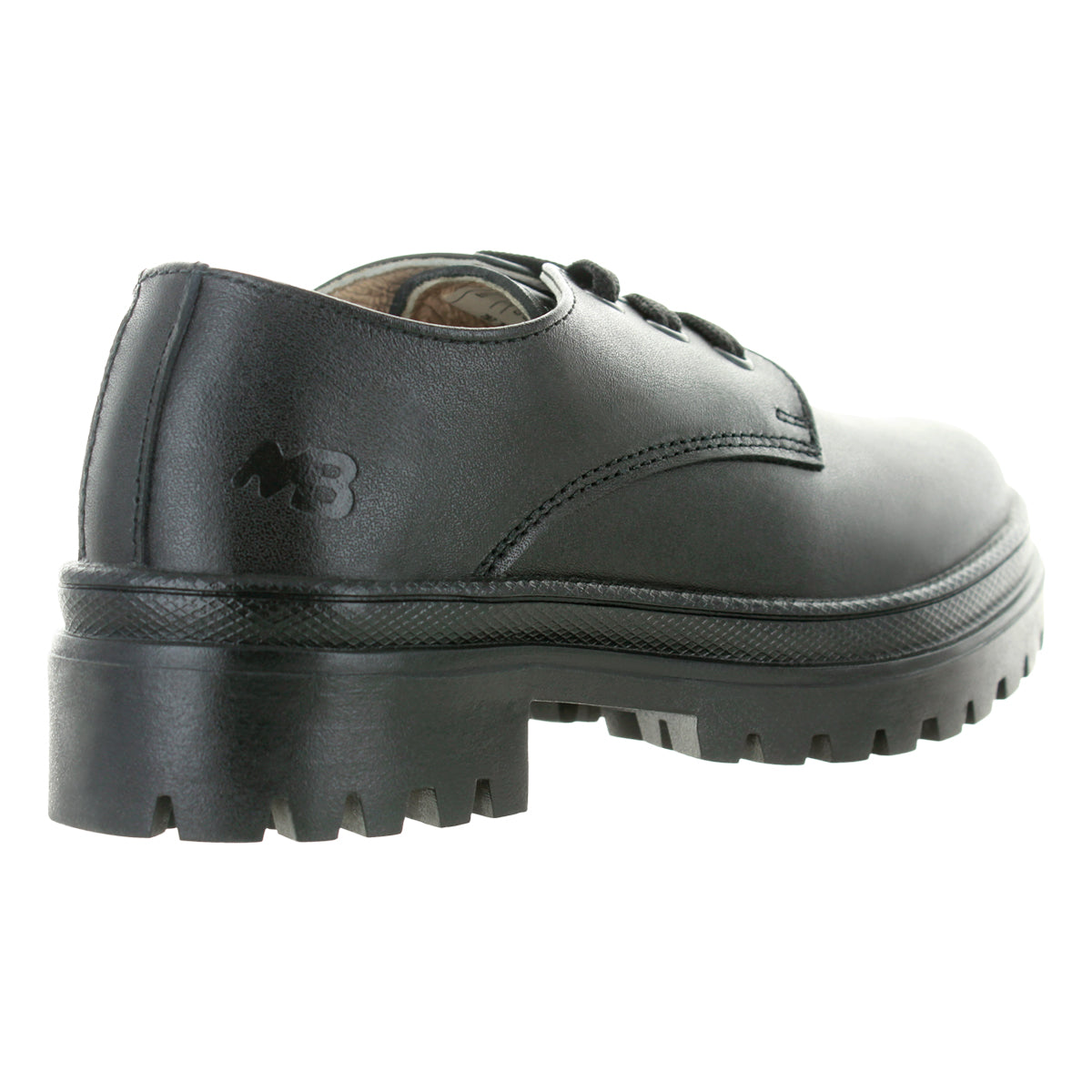 Zapato Color Negro Escolar De Piel Unisex