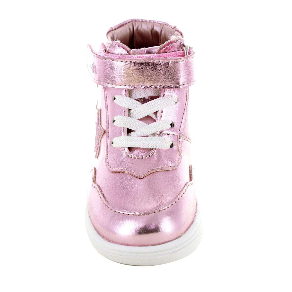 Tenis Media Bota Para Niña Color Rosa Cuarzo Frente