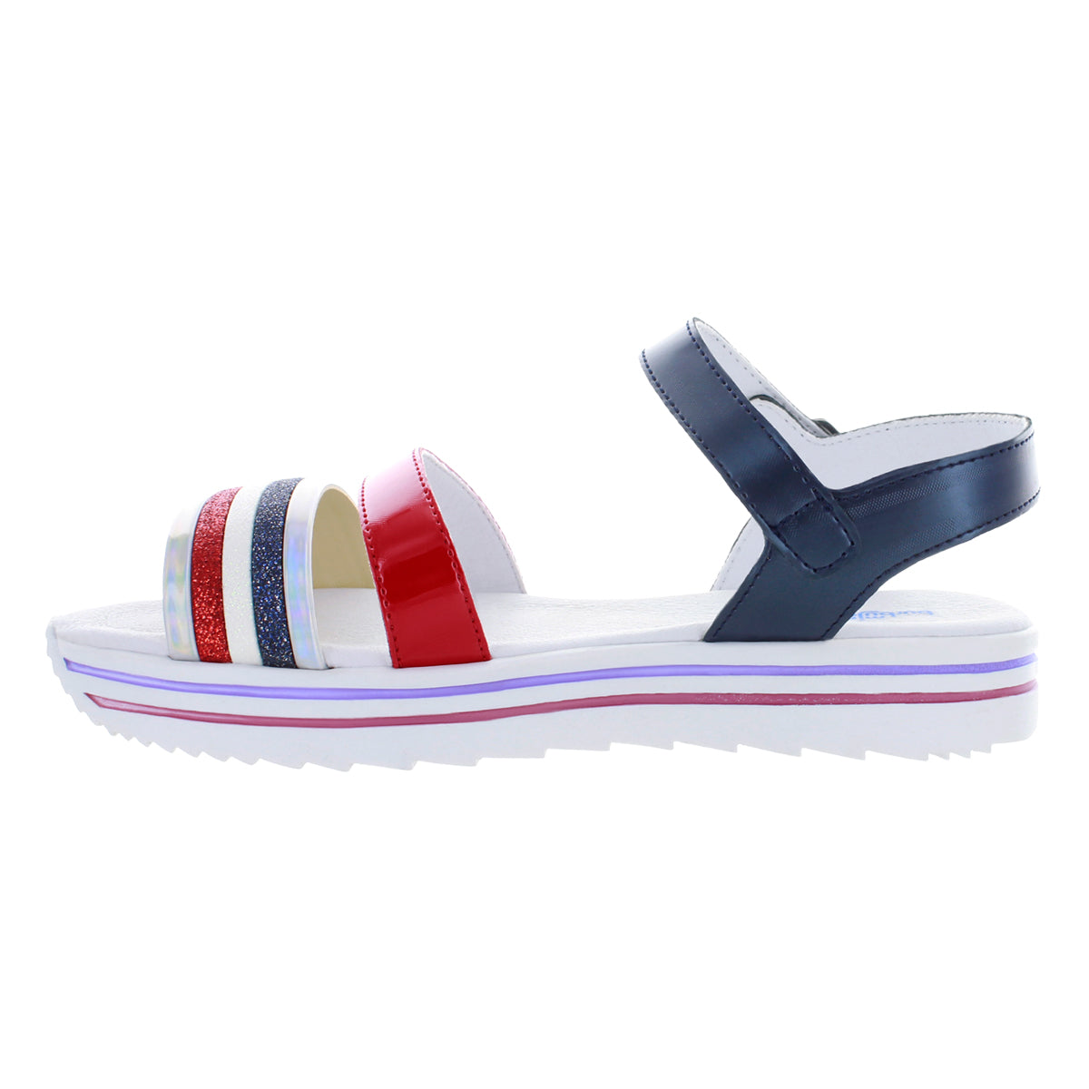 Sandalia Para Niñas Color Marino Y Rojo