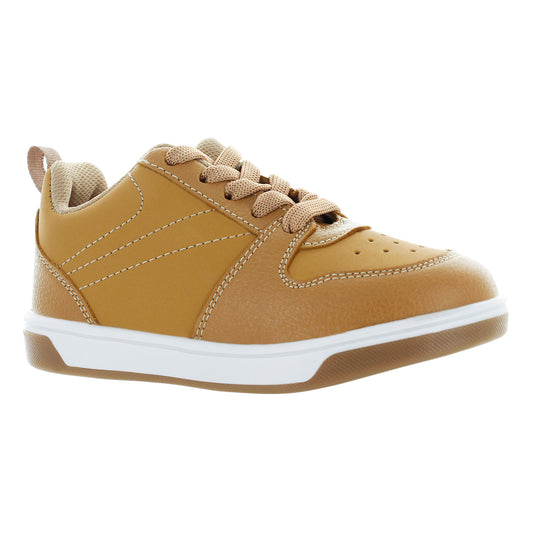 Tenis Piel Color Mostaza con Agujetas para Niño