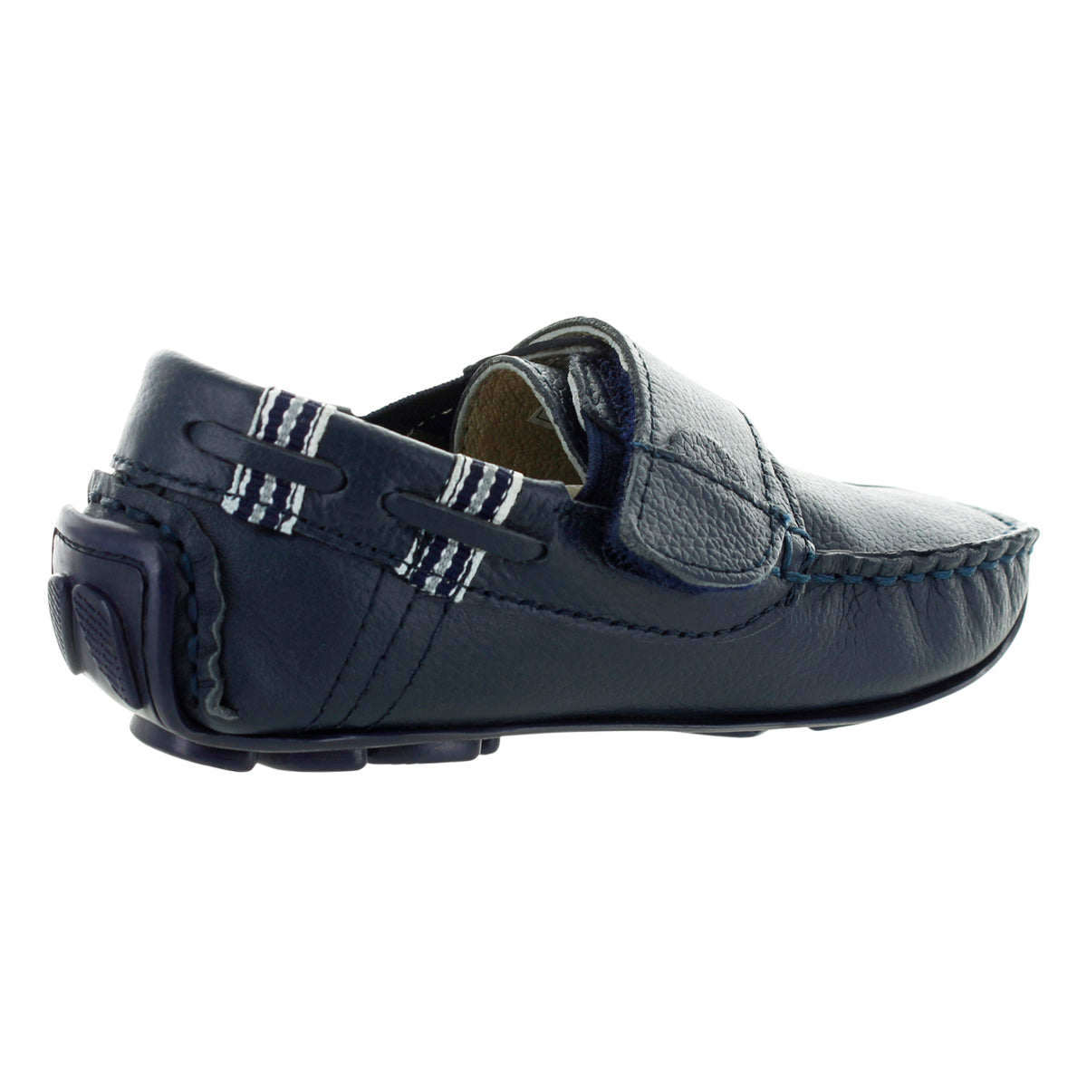 Mocasín de Piel Color Azul Marino para Niño