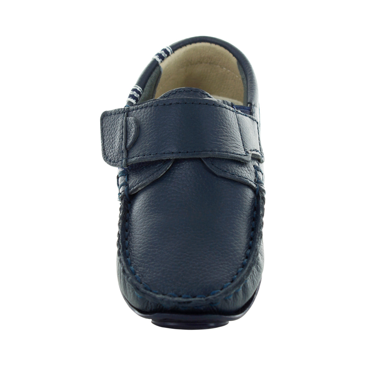 Mocasín de Piel Color Azul Marino para Niño