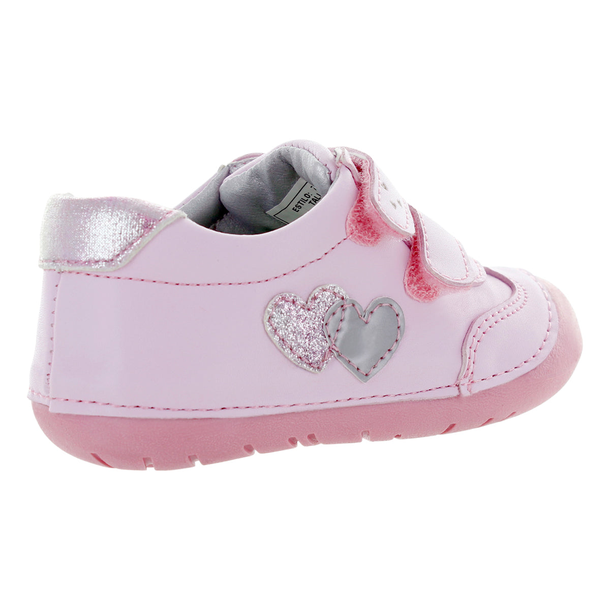 Zapato Color Rosa con Corazones para Niña