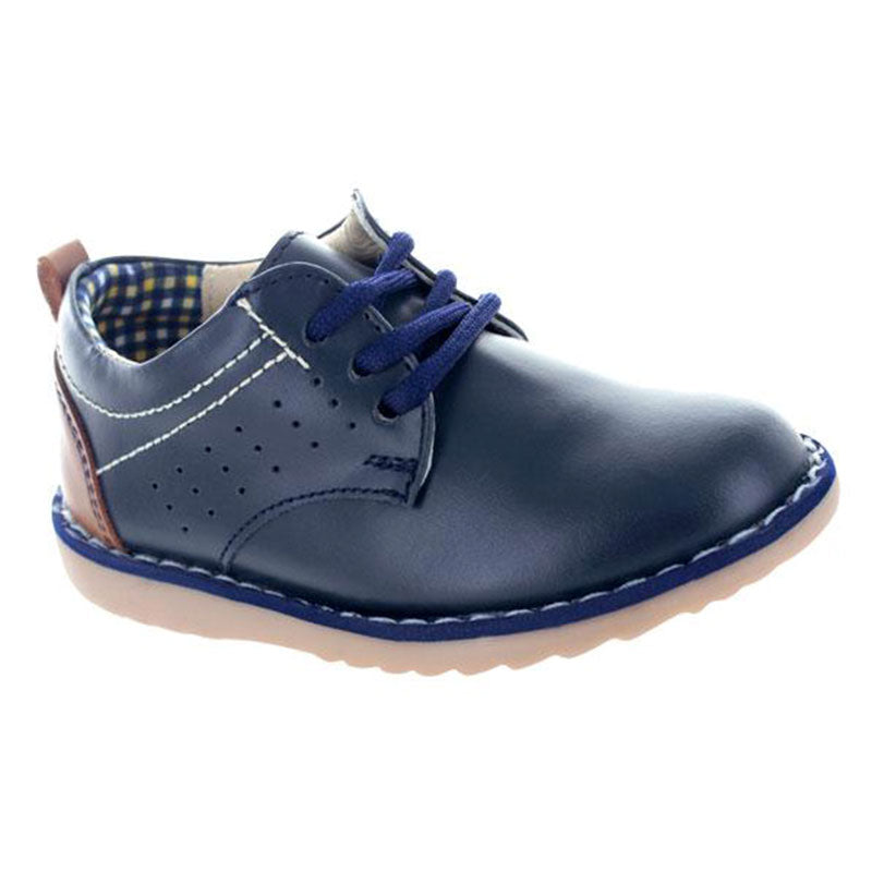 Zapato casual para niño de piel color azul marino
