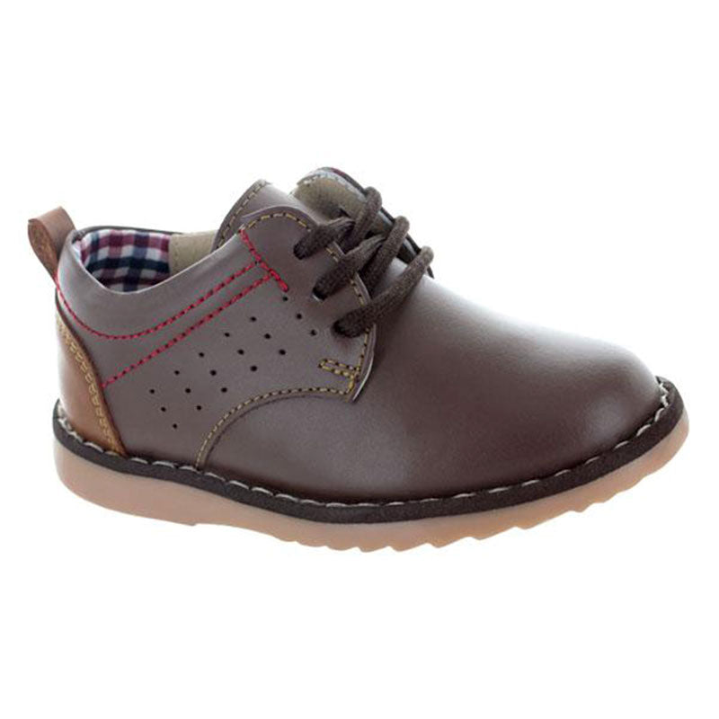 Zapatos-Casuales-De-Piel-Color-Cafe-Para-Nino