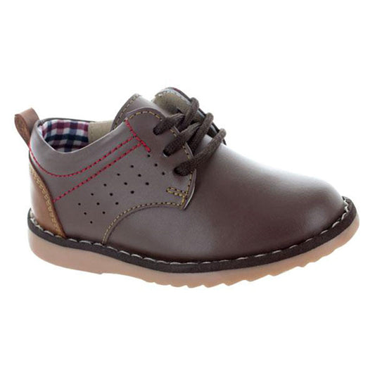 Zapatos-Casuales-De-Piel-Color-Cafe-Para-Nino