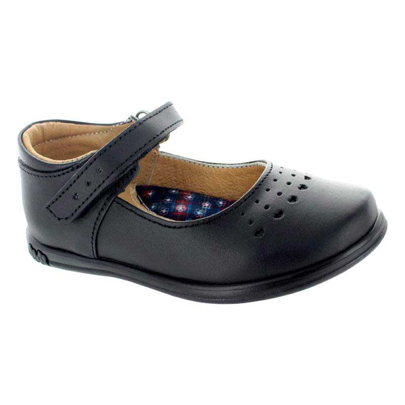 Zapato Escolar de Piel Color Negro para Niña – Mini Burbujas