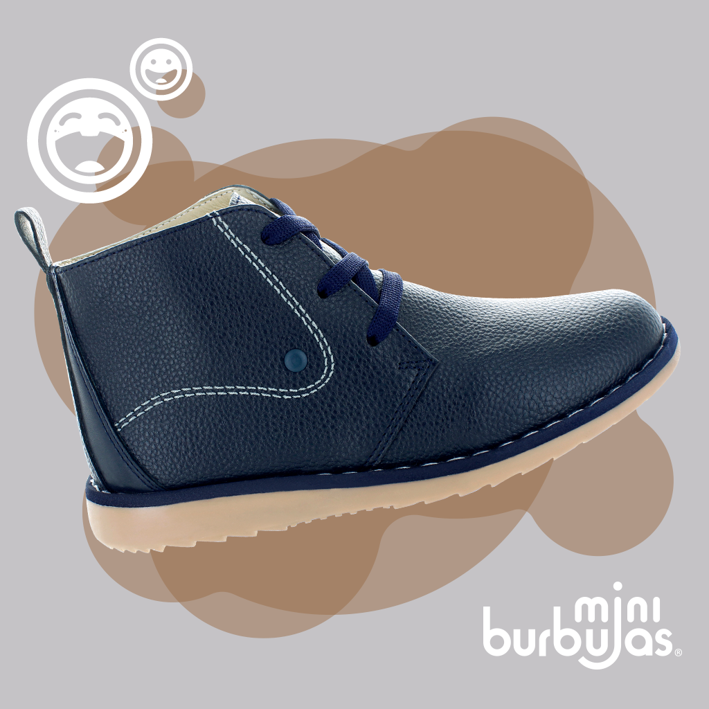 Botas Azul Marino de Piel para Niño