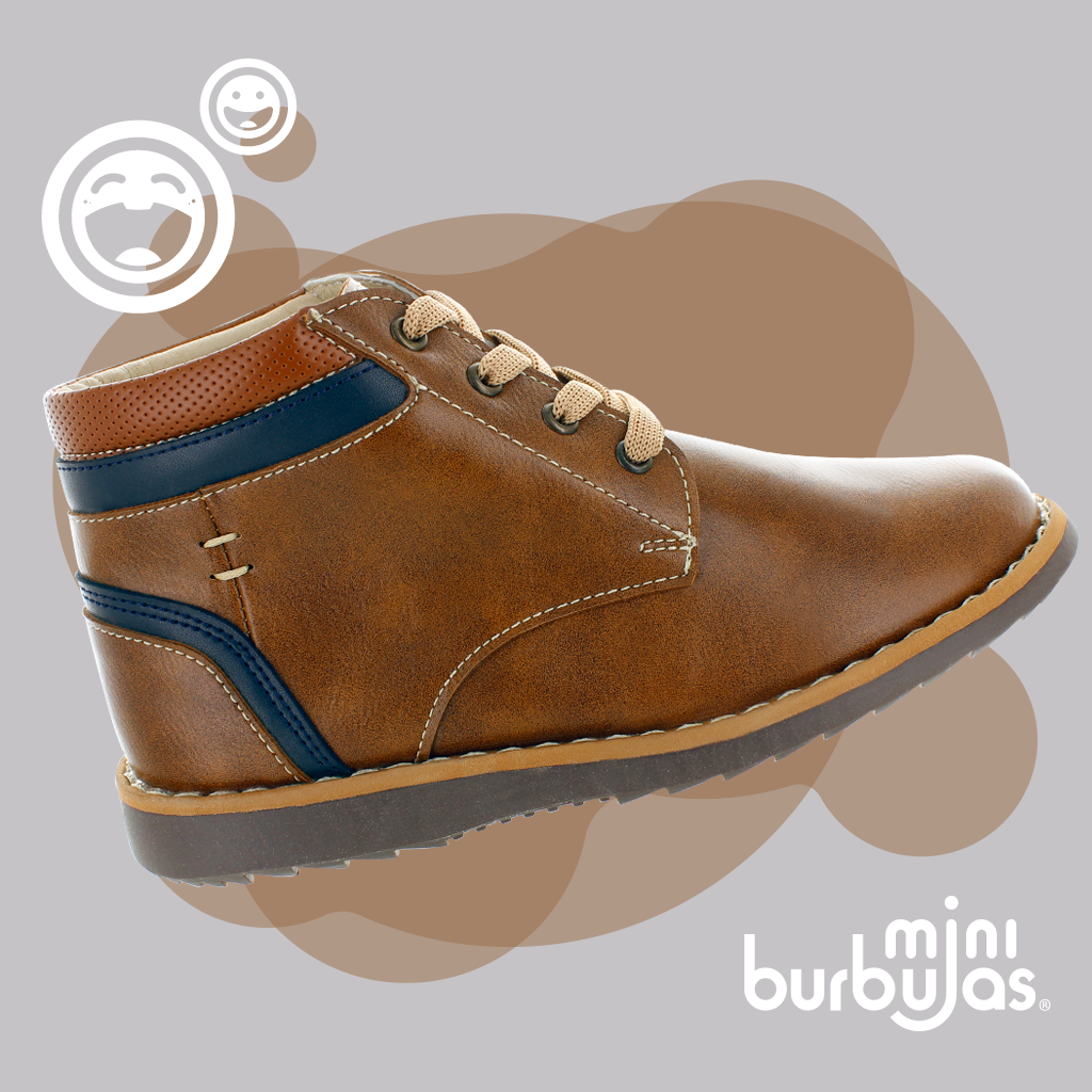 Botas Café para Niño Ajuste con Agujetas