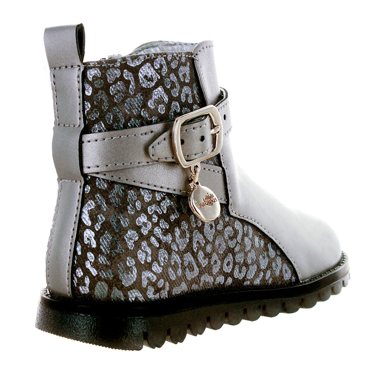 Media Bota Para Niña Color Plomo Detras