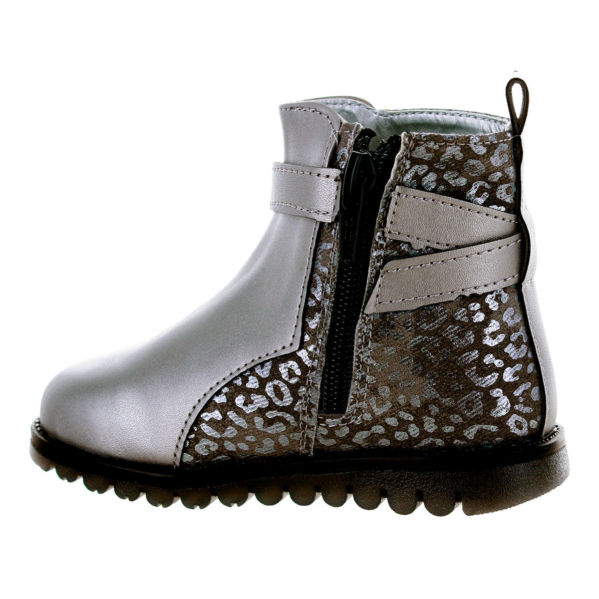 Media Bota Para Niña Color Plomo Lateral