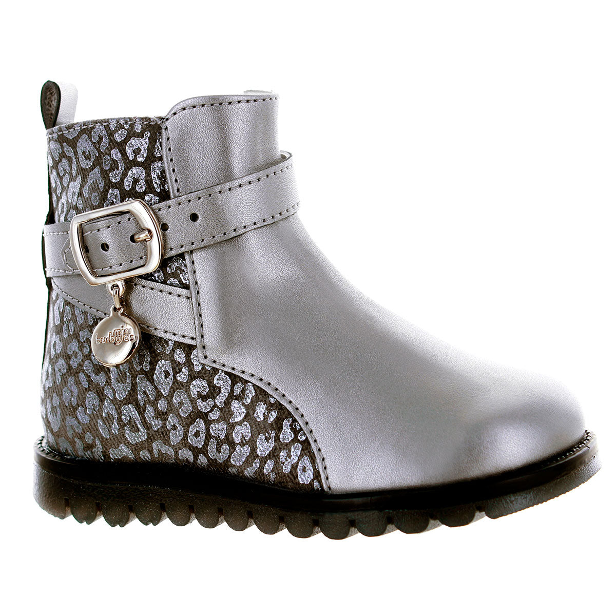 Media Bota Para Niña Color Plomo Lateral