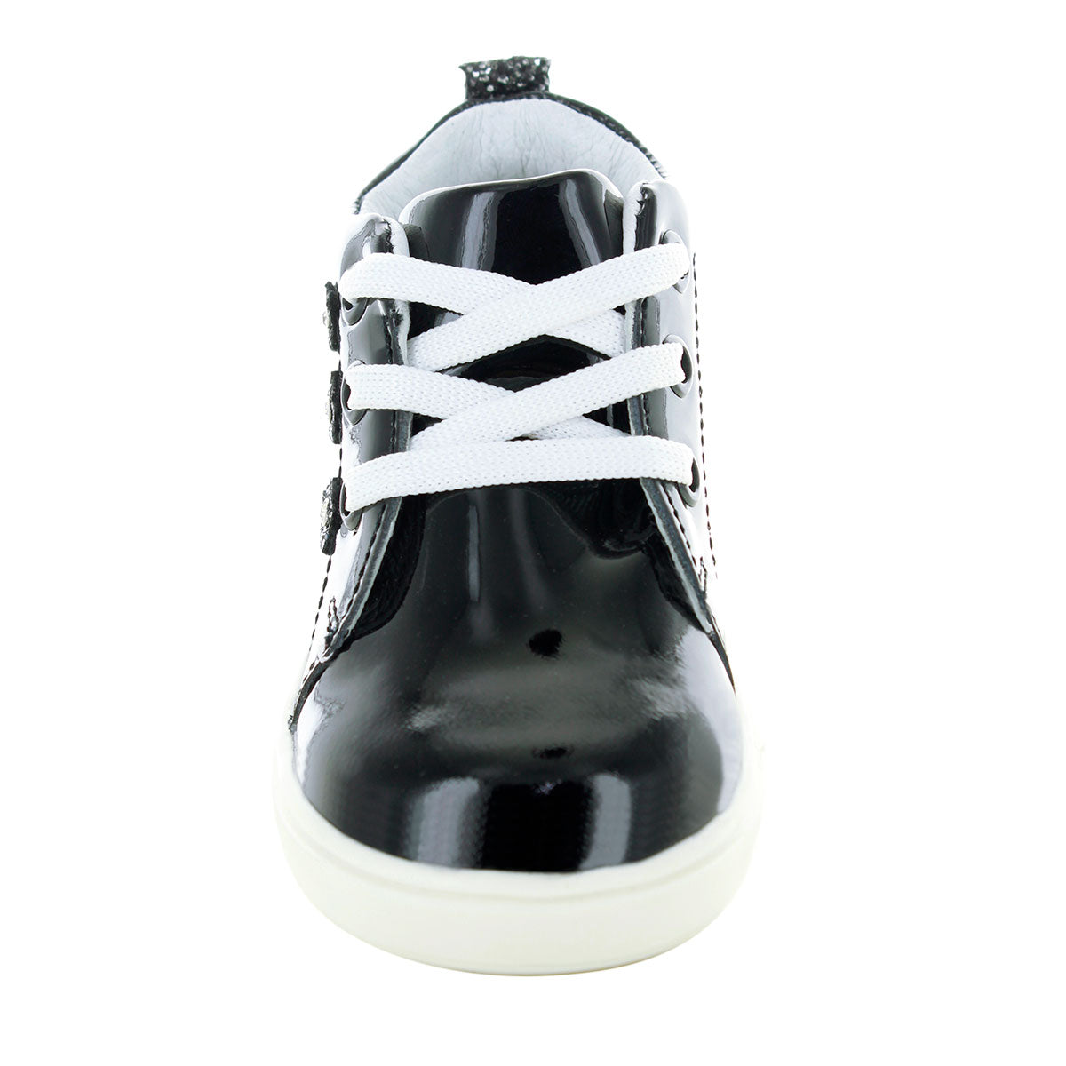 Tenis Karin Para Niña Piel Charol Color Negro Frente