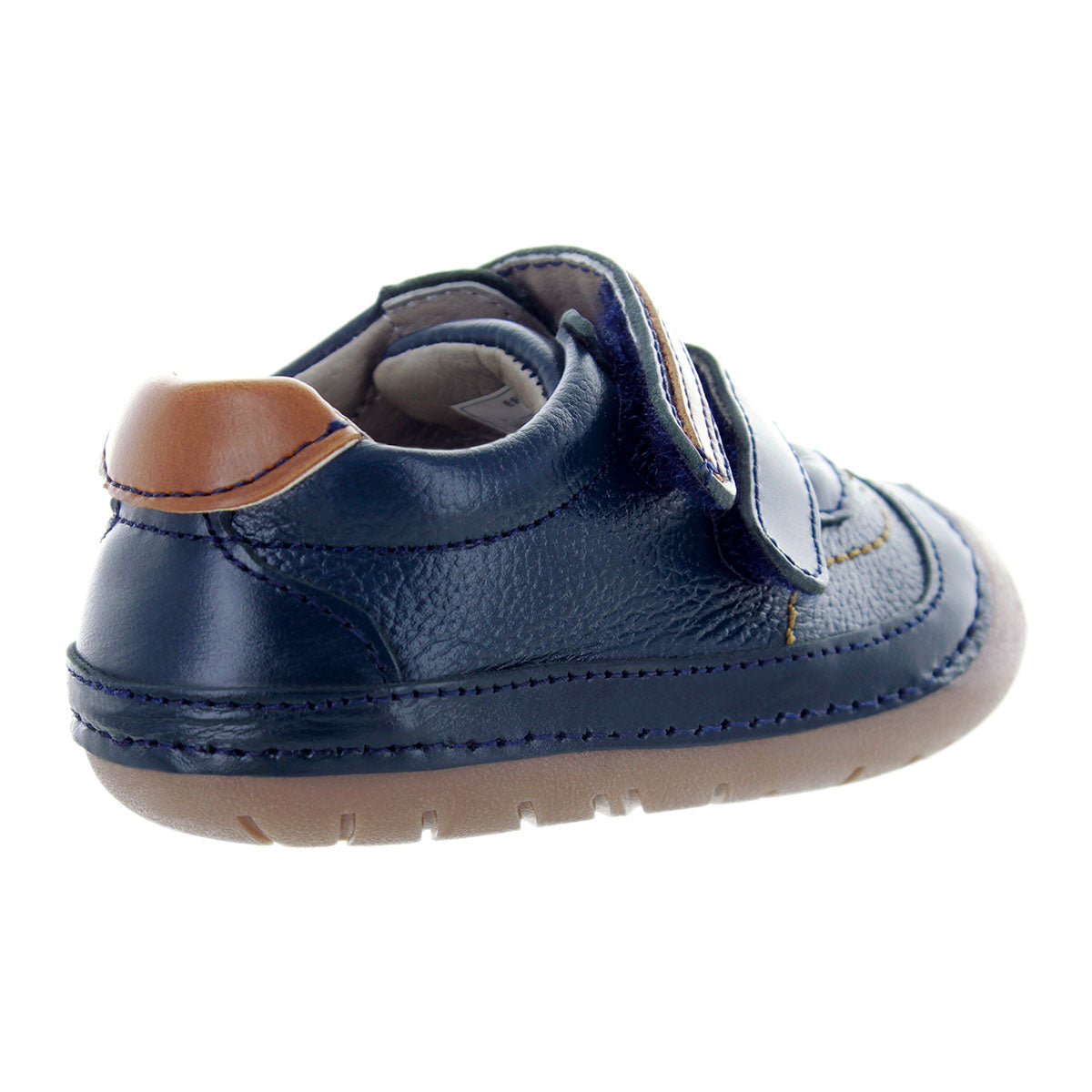 Zapato Natura Para Niño De Piel Color Marino Detrás