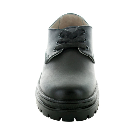 Zapato Unisex De Piel Escolar Color Negro