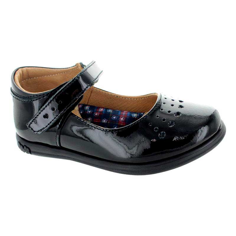 Zapato Escolar De Unisex Negro Con Velcro