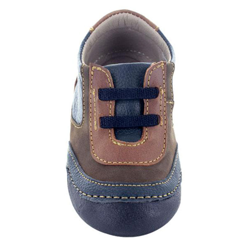 Zapatos-Color-Azul-Marino-Con-Chocolate-Para-Nino-Primeros-Pasos
