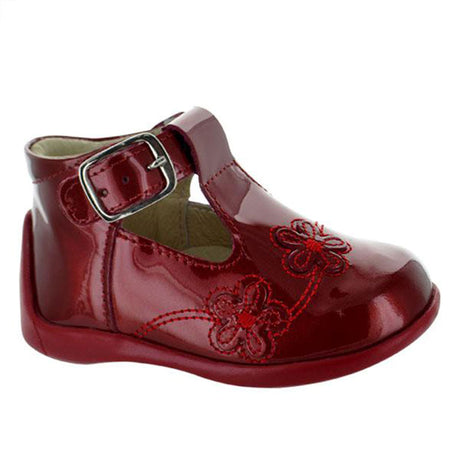 Zapatos-De-Vestir-Color-Rojo-Carmin-Para-Nina-Primeros-Pasos